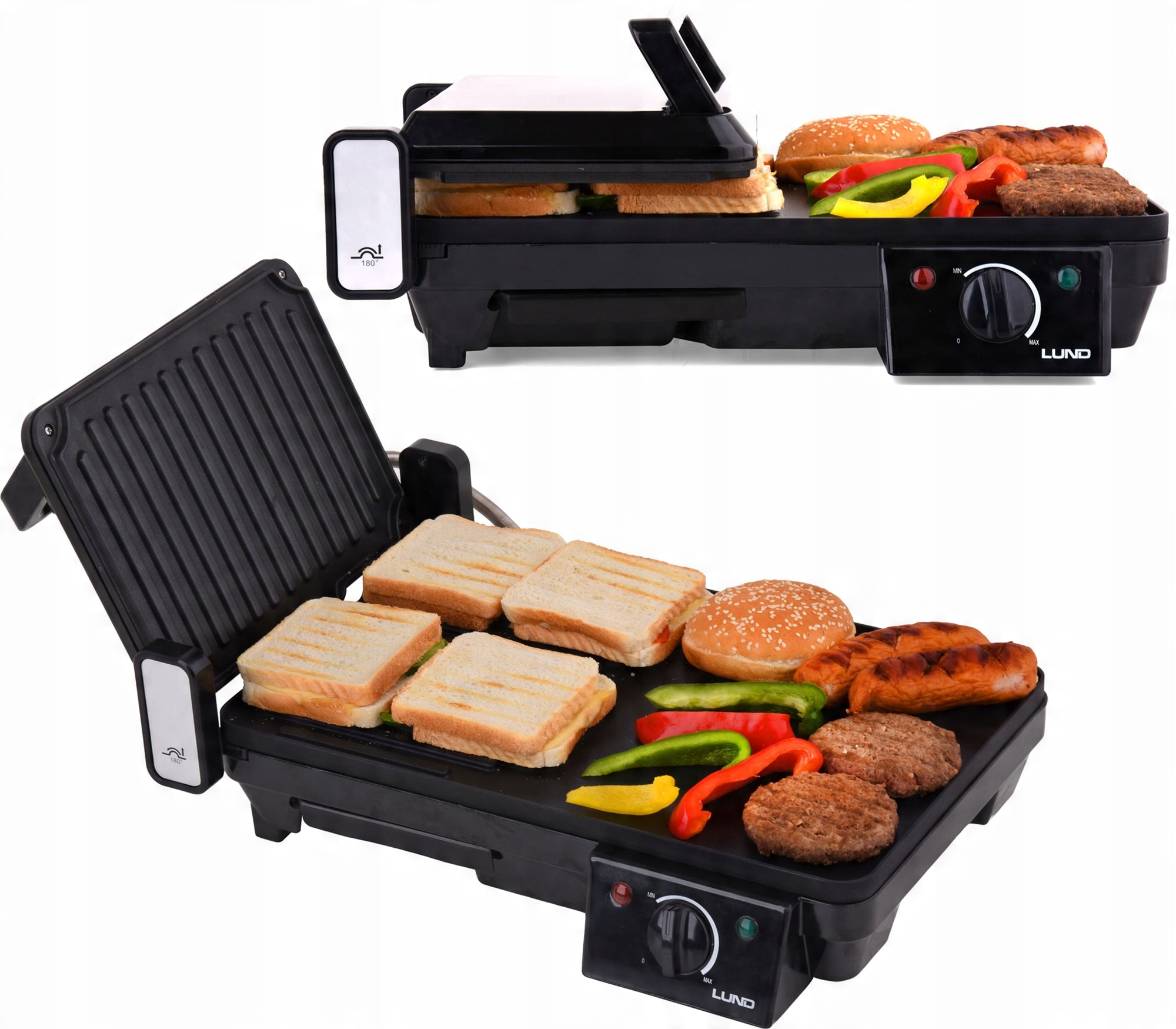

Grill Elektryczny 2w1 2000W Rozkładany 180 Stopni