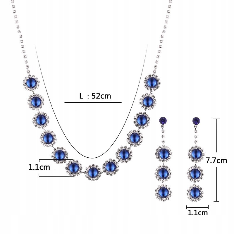 Ślubny komplet biżuterii kr Swarovski szafirowy Kamień Inny kamień