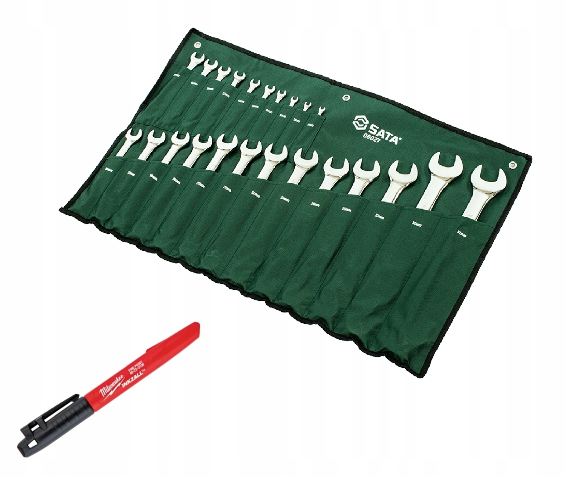 

Klucze Płasko-oczkowe 23EL + Gratis Sata 09027