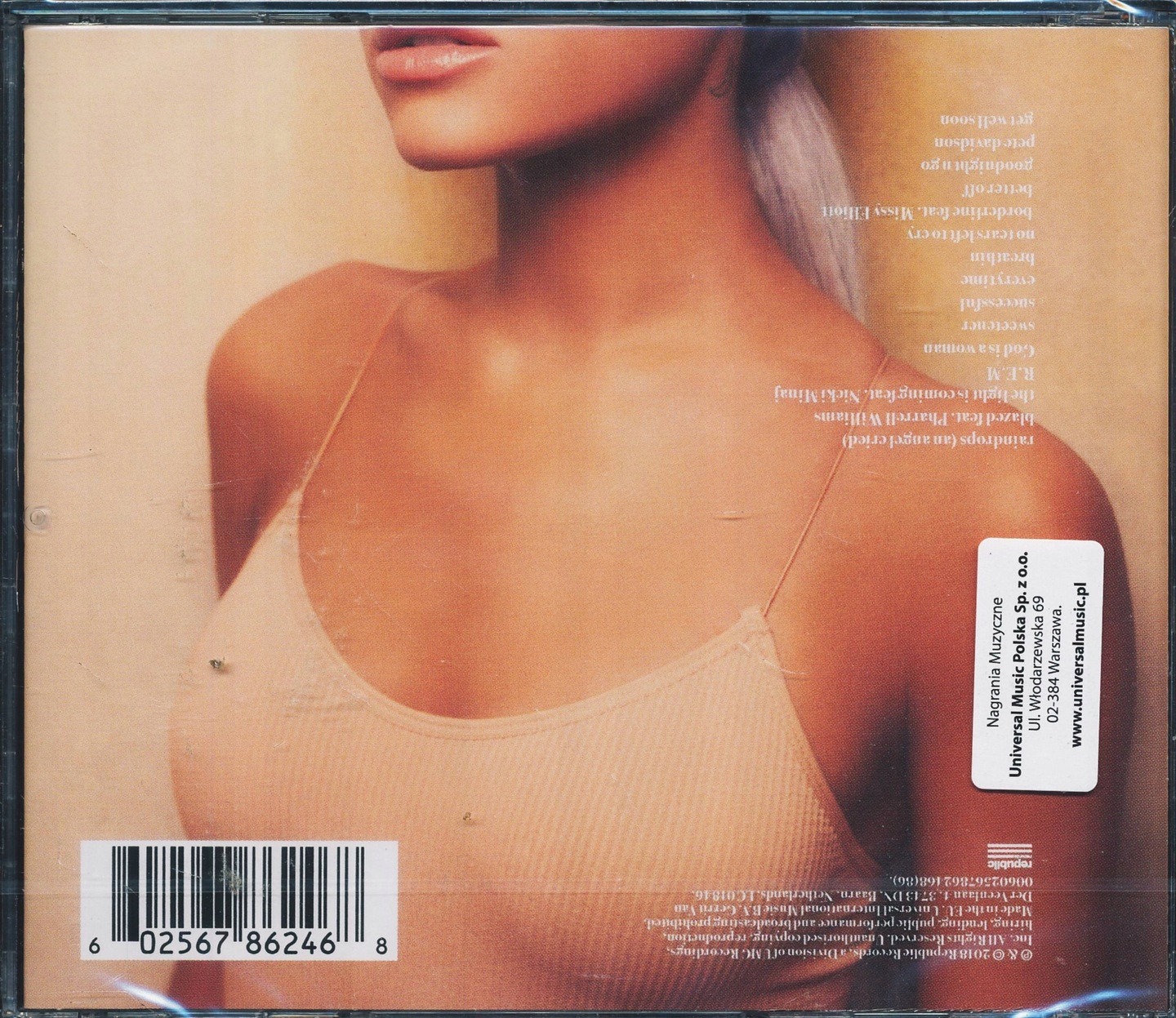 ARIANA GRANDE SWEETENER 1 CD No Tears Left To Cry Nośnik CD