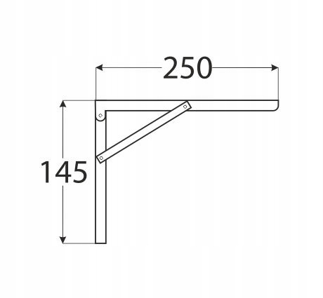 SKŁADANY WSPORNIK CHROMOWANY DO BLATÓW PÓŁEK 25cm Marka inna