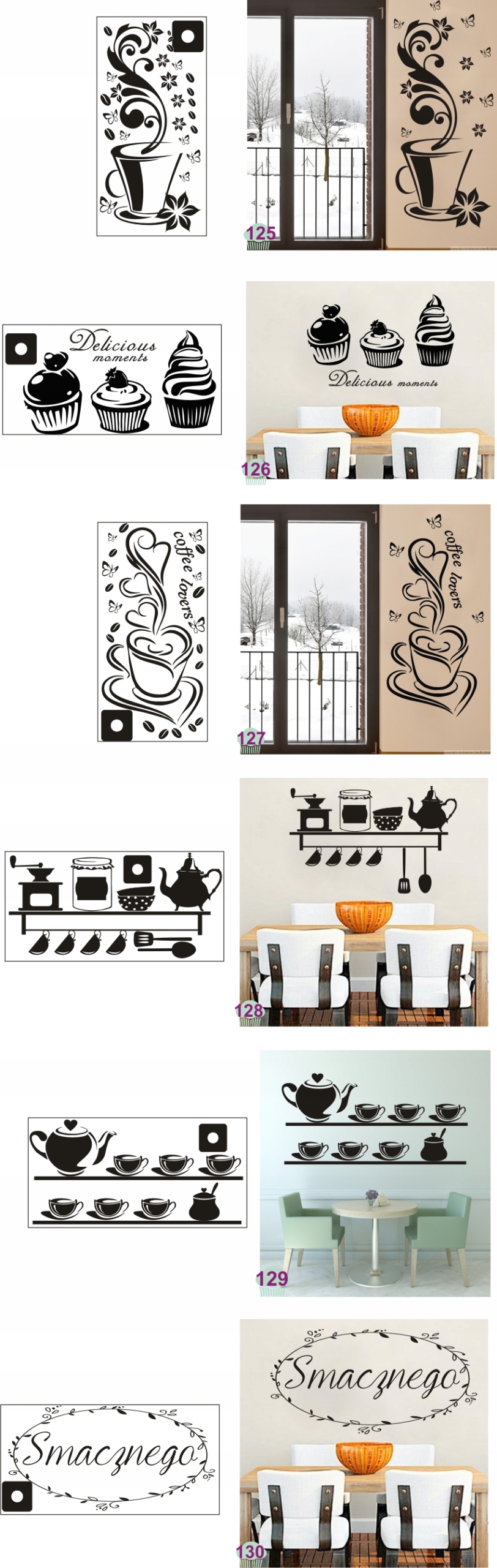 Naklejka naklejki na ściane do kuchni kawa 120x60 Szerokość produktu 60 cm