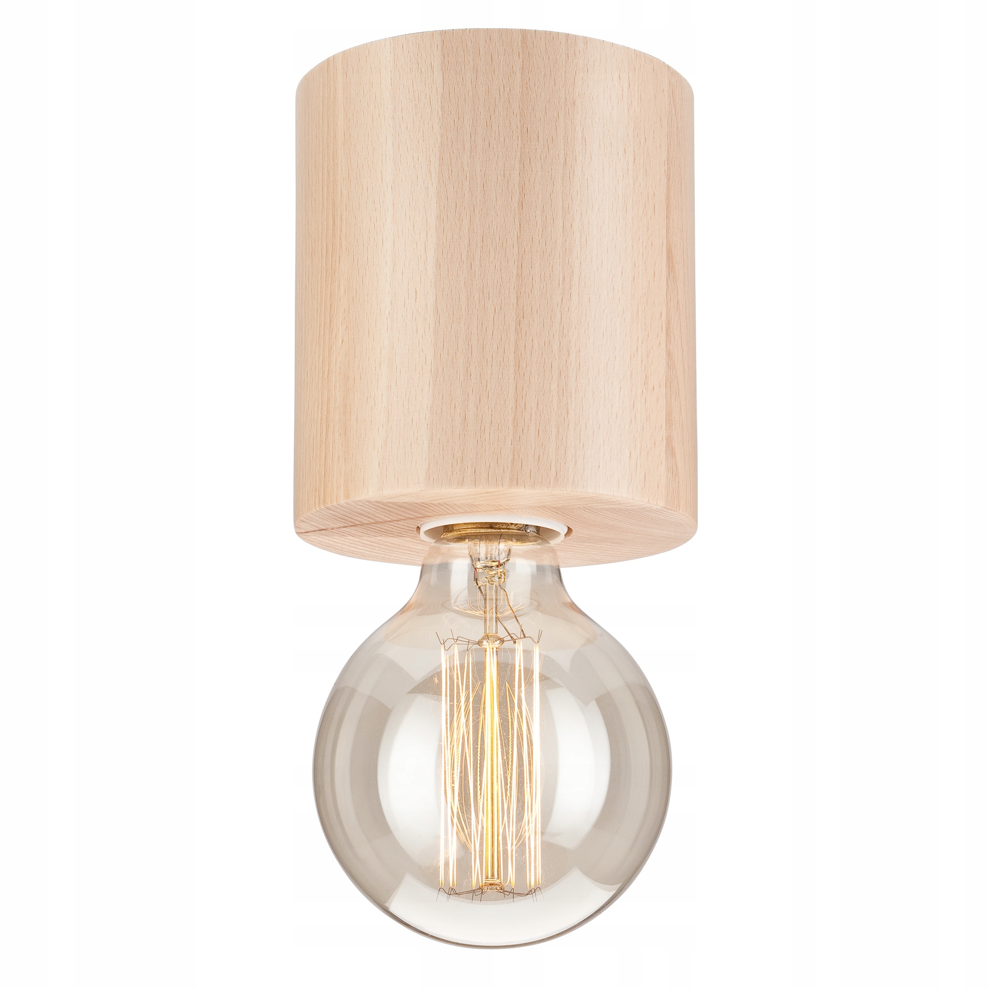 1 LAMPA SUFITOWA LEO PLAFON WALEC DREWNO BUK E27