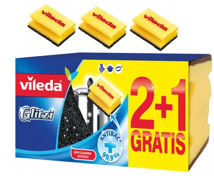 

Vileda Glitzi Zestaw 3 Sztuk Gąbek Kuchennych