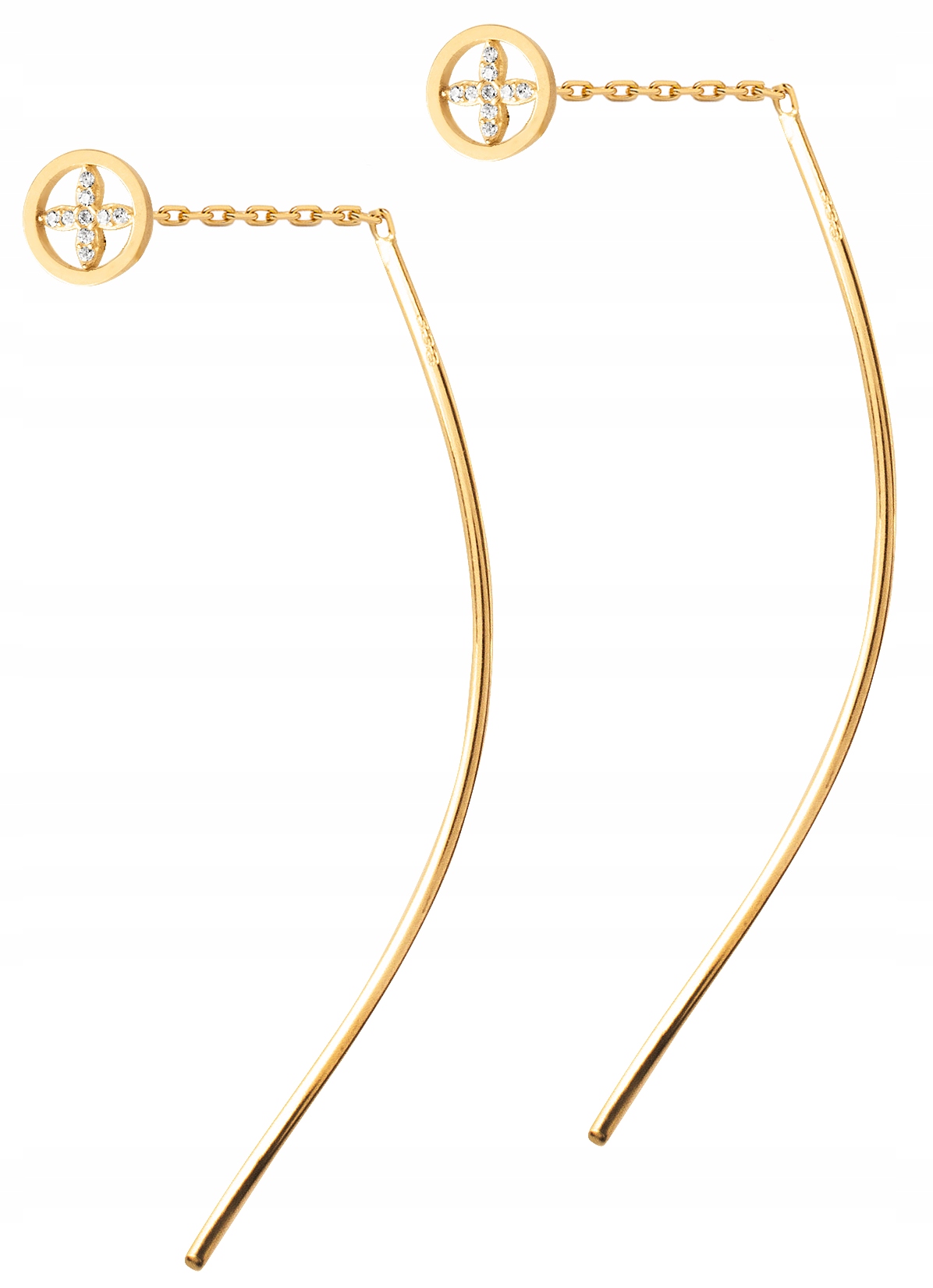 

Piękne Złote Kolczyki Przetykane Kwiatki Kółka 333