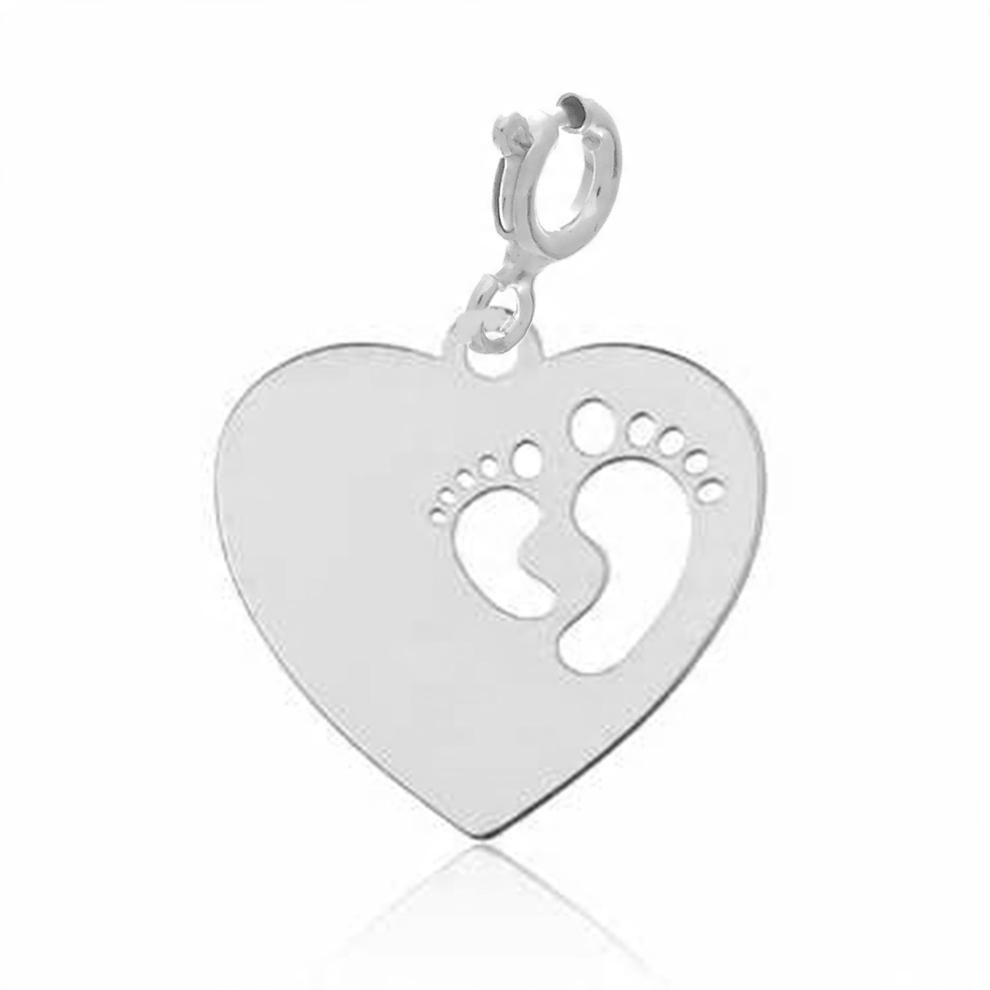 

Serce Stópki Charms Wisiorek Serduszko Srebro 925