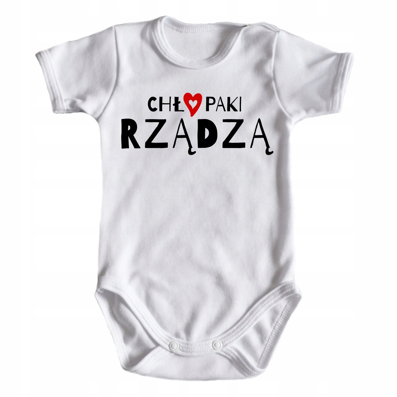 

Body niemowlęce Chłopaki Rządzą białe rękaw krótki