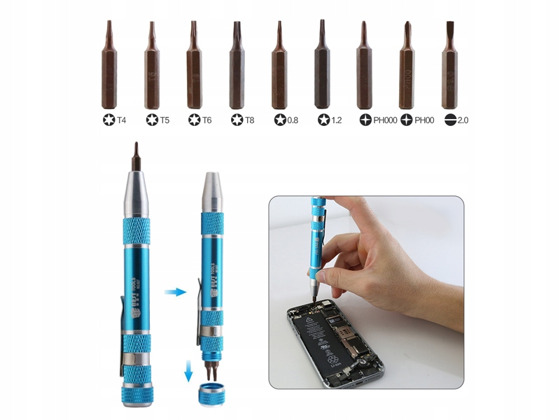 ZESTAW NARZĘDZI DO TELEFONU GSM WKRĘTAK + 9 BITÓW Model xz3