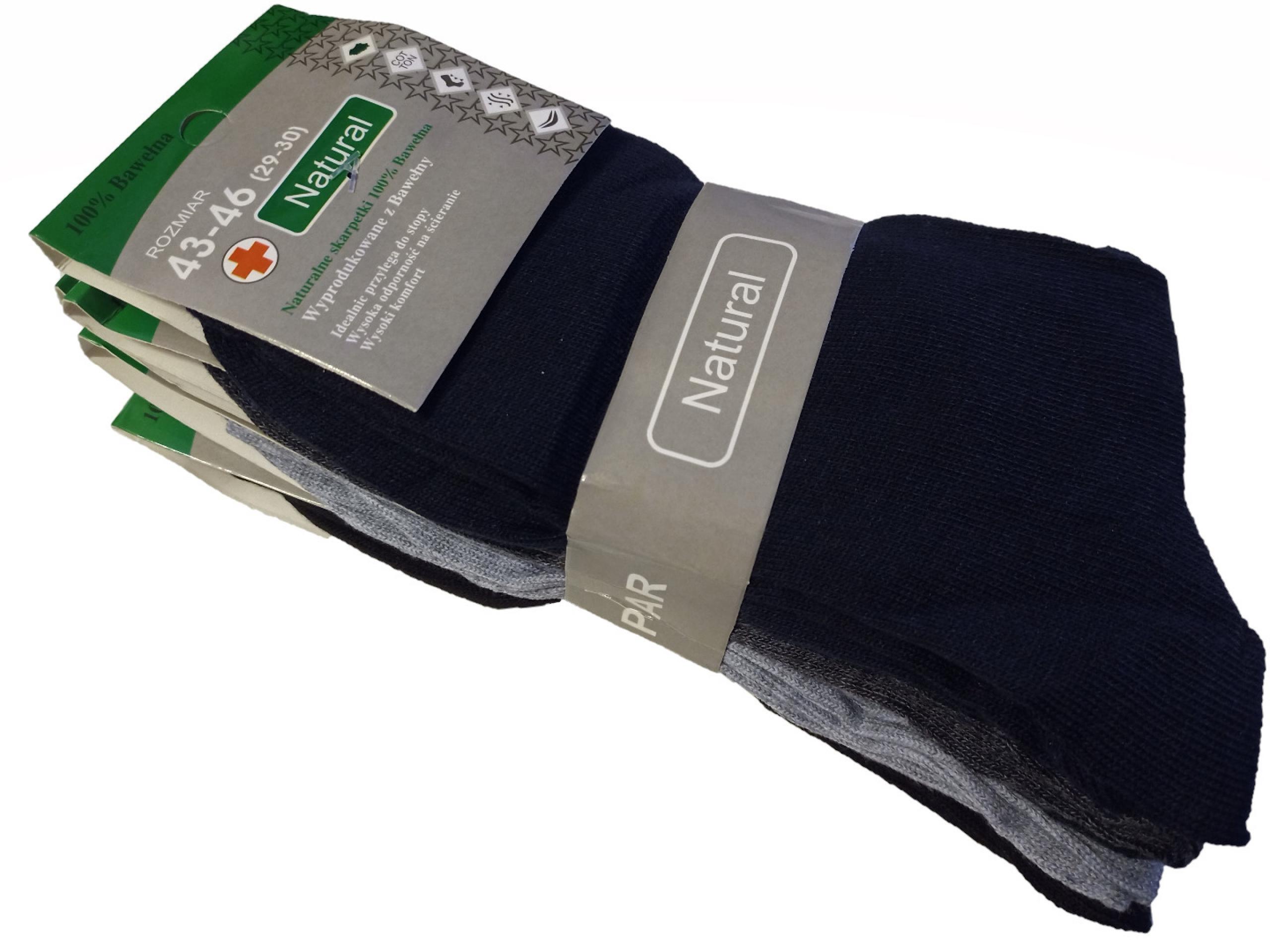 

5 x Skarpety Skarpetki Natural 100% Bawełna 43-46
