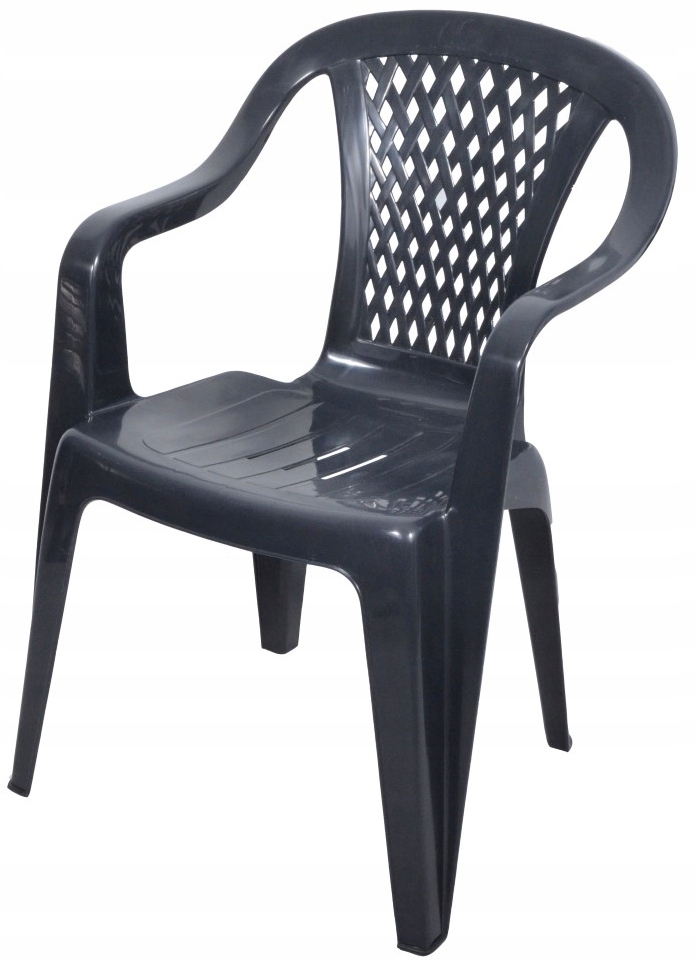 MOCNY GRAFIT ZESTAW 6+1 DUŻY STÓŁ KRZESŁA PLASTIK Linia 1