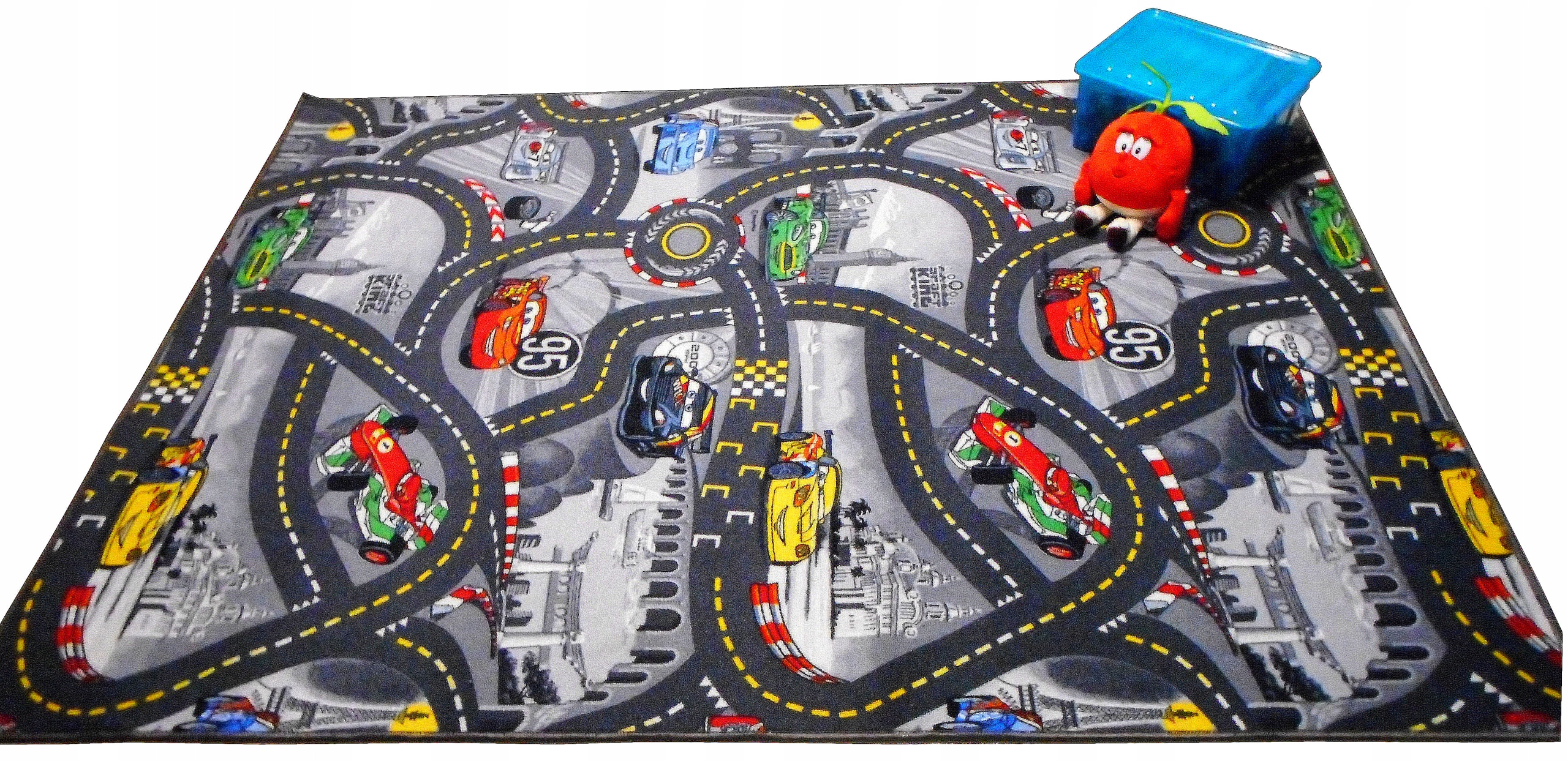 Dywan Disney Cars Ulice Miasto Auta 180x200 Szary