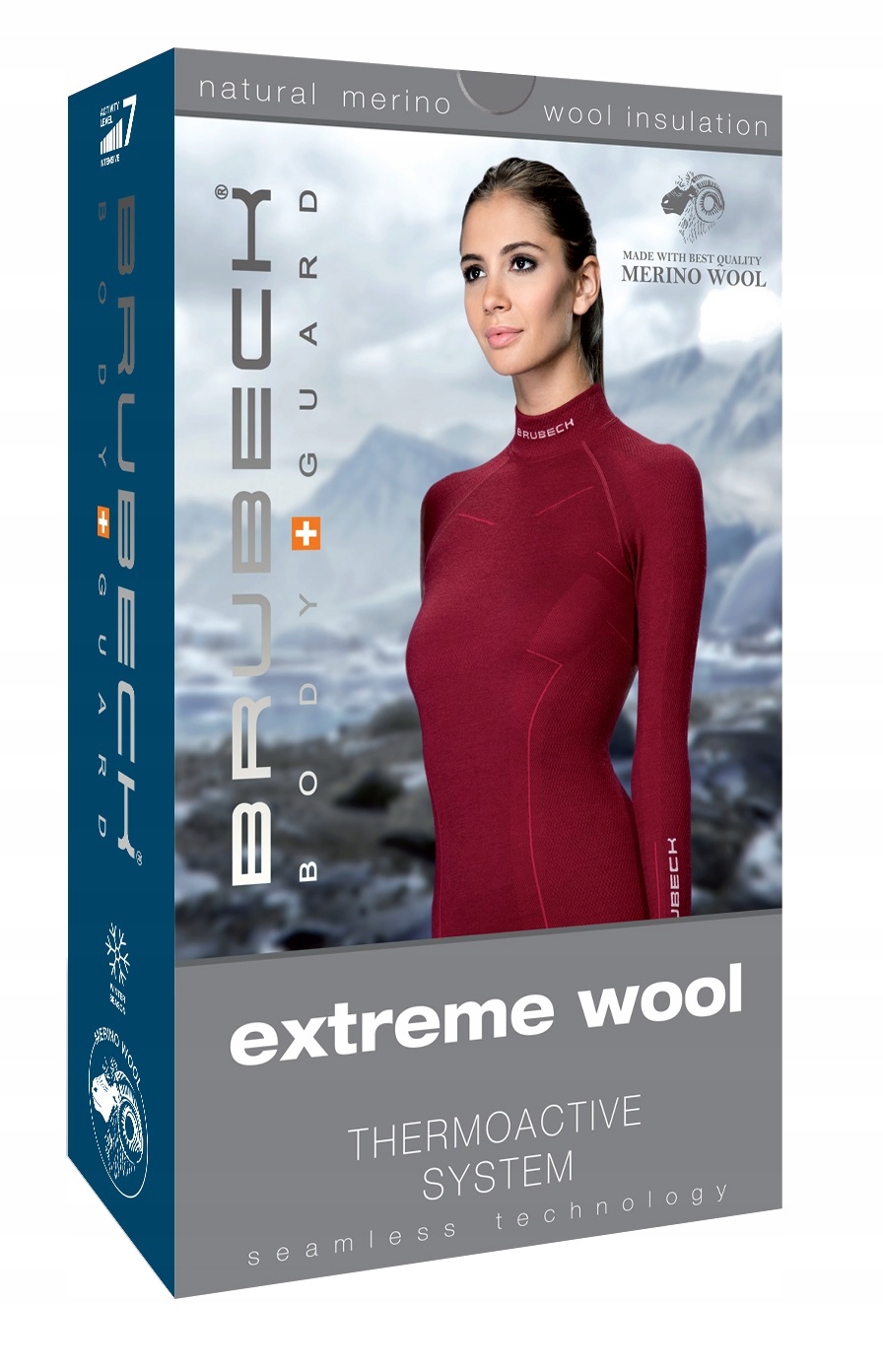 WEŁNIANA koszulka termoaktywna DAMSKA bluza termiczna BRUBECK MERYNOS WOOL Rozmiar S