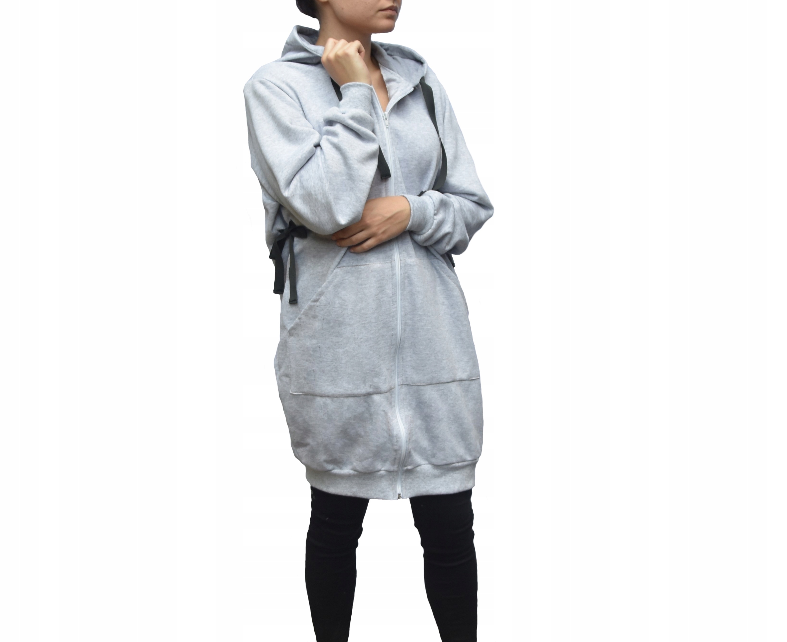 

Bluza dresowa z kapturem Damska Kardigan Pl - M\L