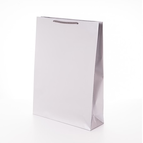 

Torba Laminowana 30x9x40 Srebrna ozdobna błysk 5sz