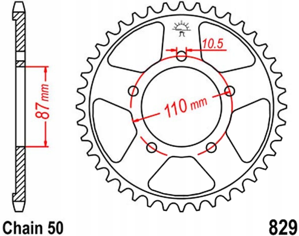 Zadní ozubené kolo Suzuki Gsf 650 A Bandit 2005-2006