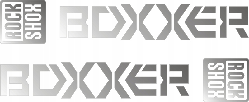 Серебряная наклейка BOXXER ROCK SHOX на амортизатор