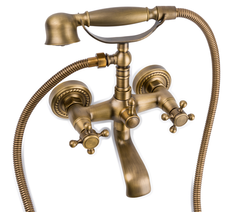 

Bateria wannowa Retro stare złoto mosiądz Sprawdź