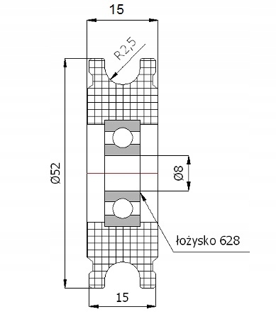 fi 52 ROLKI NA LINKĘ 5 mm BLOCZKI ROLKA FI 8 Marka Zabi