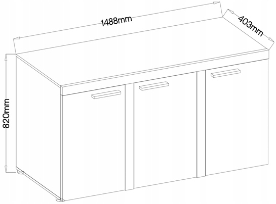 Moderná komoda SAMBA Lefkas 148 cm.Hĺbka nábytku 40,3 cm