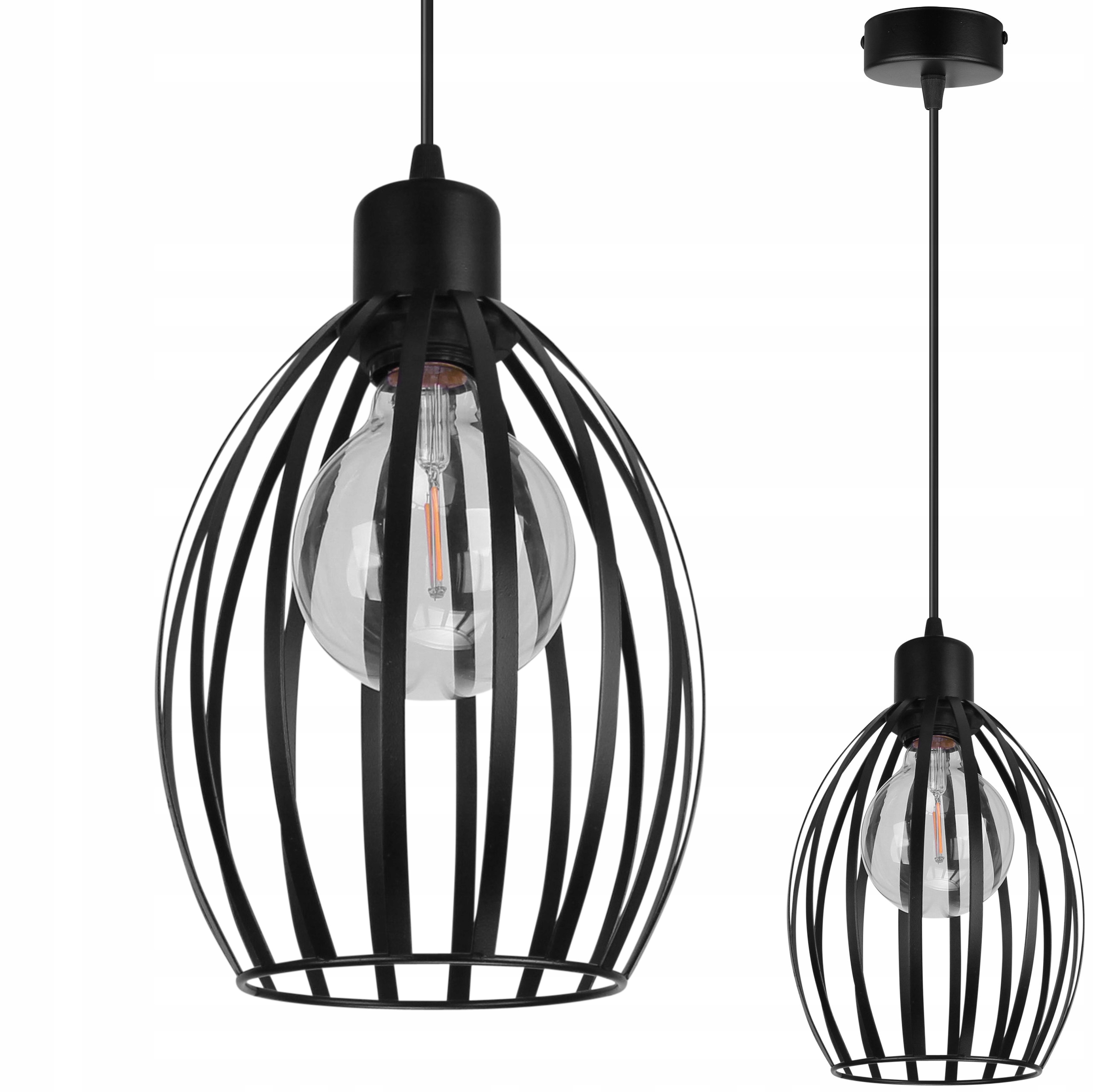 

Lampa Wisząca Sufitowa Loft Zwis Metalowa E27 Led