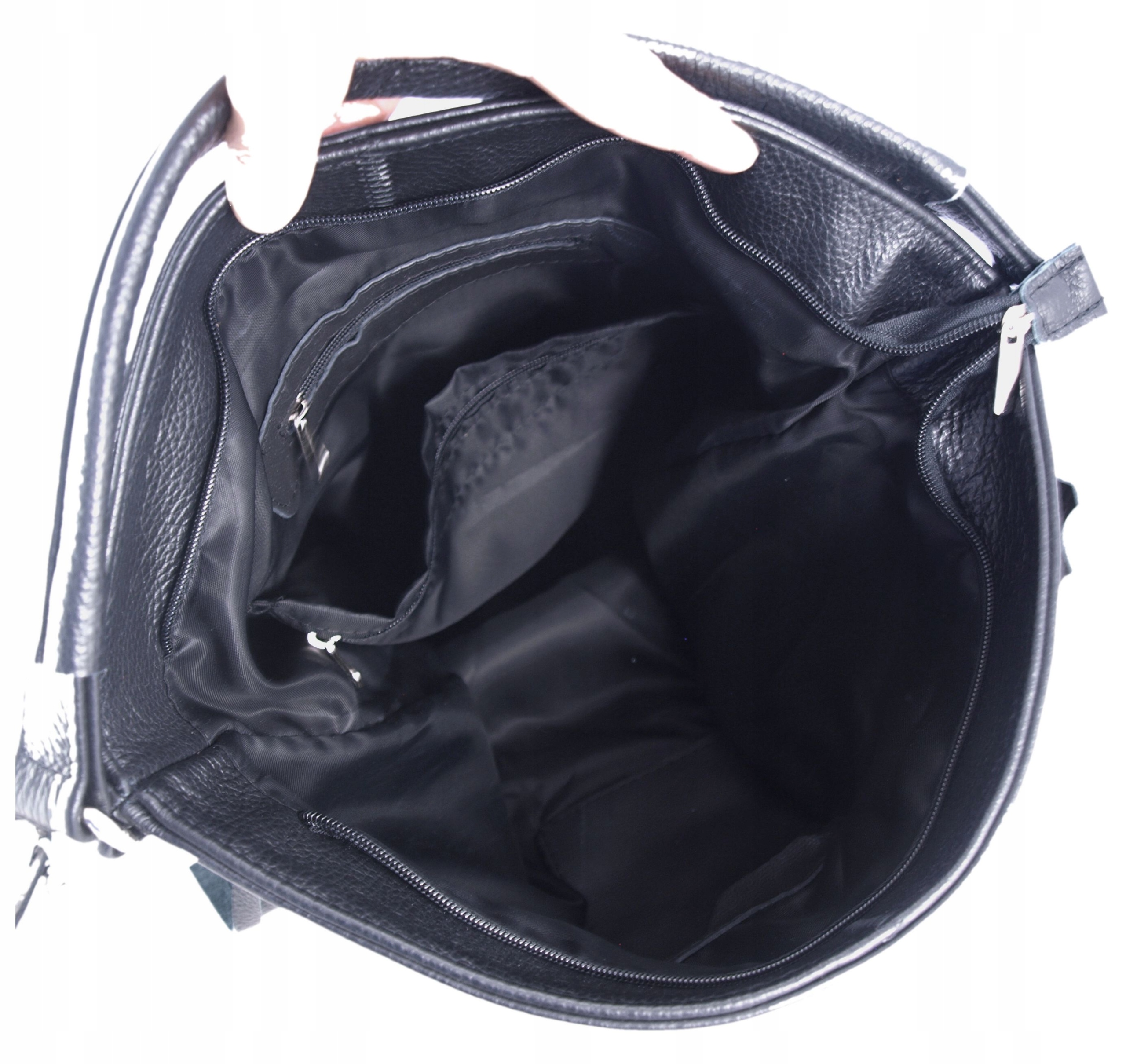 SKÓRZANA TOREBKA WOREK LISTONOSZKA CZARNA SKÓRA Cechy dodatkowe kieszonka na telefon