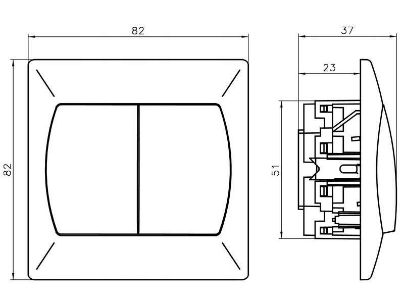 Łącznik dwugrupowy świecznikowy IP-20 biały 072934 Marka Ospel