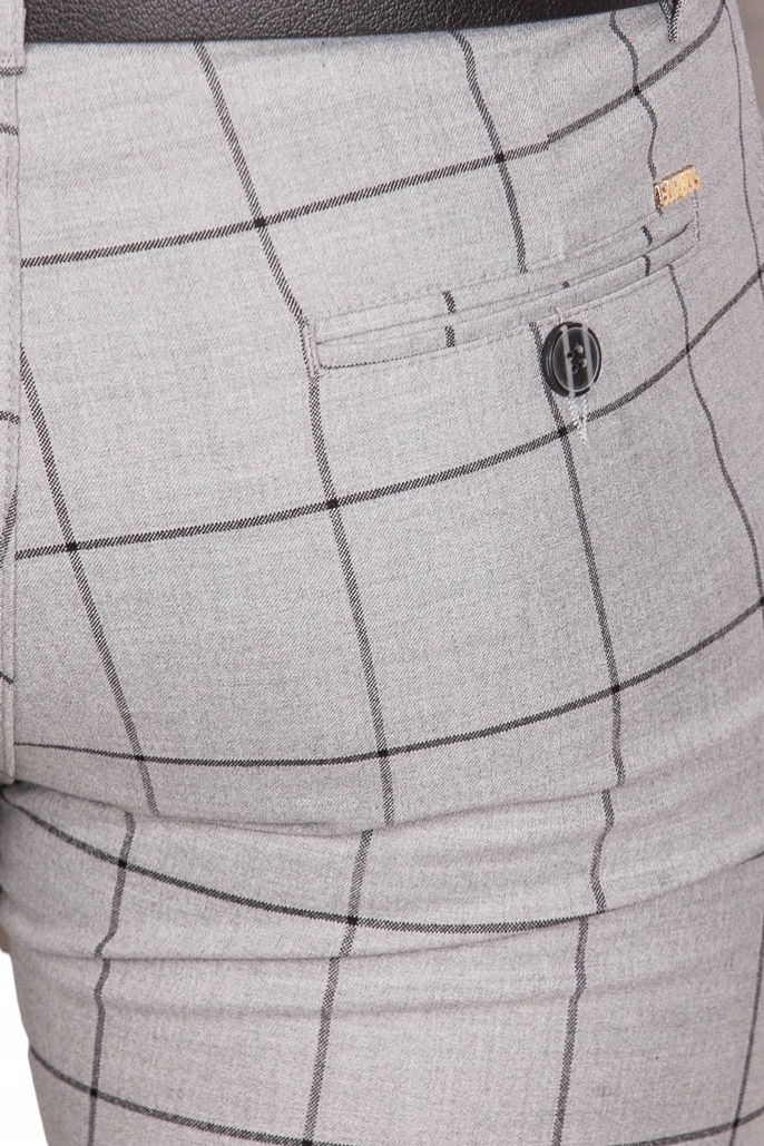 Spodnie męskie chinosy w kratę szare DJ-3 rozm. 32 Fason chinos