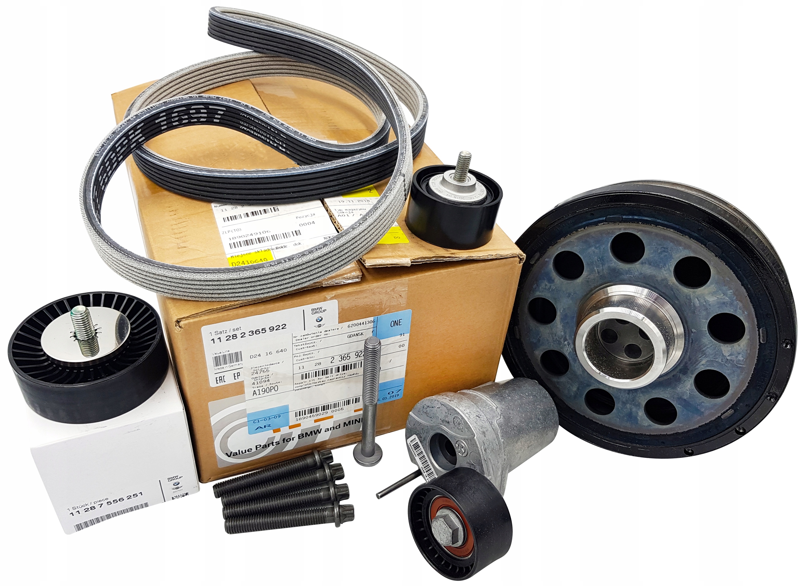 OE BMW 1 E87 116d 118d 120d ZESTAW PASKA OSPRZĘTU