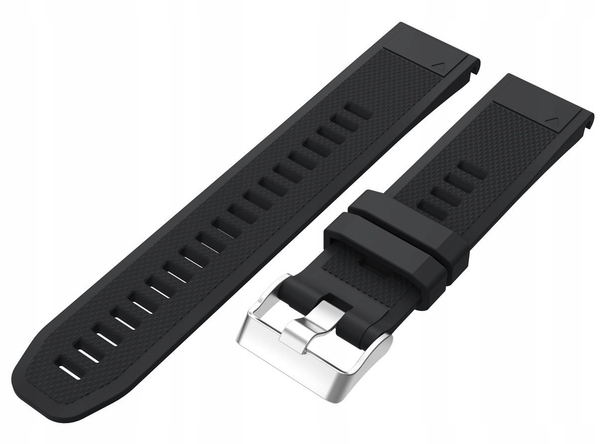 CZARNY Silikonowy Pasek Garmin FENIX 5 PLUS +FOLIA Model Fenix 5 Plus