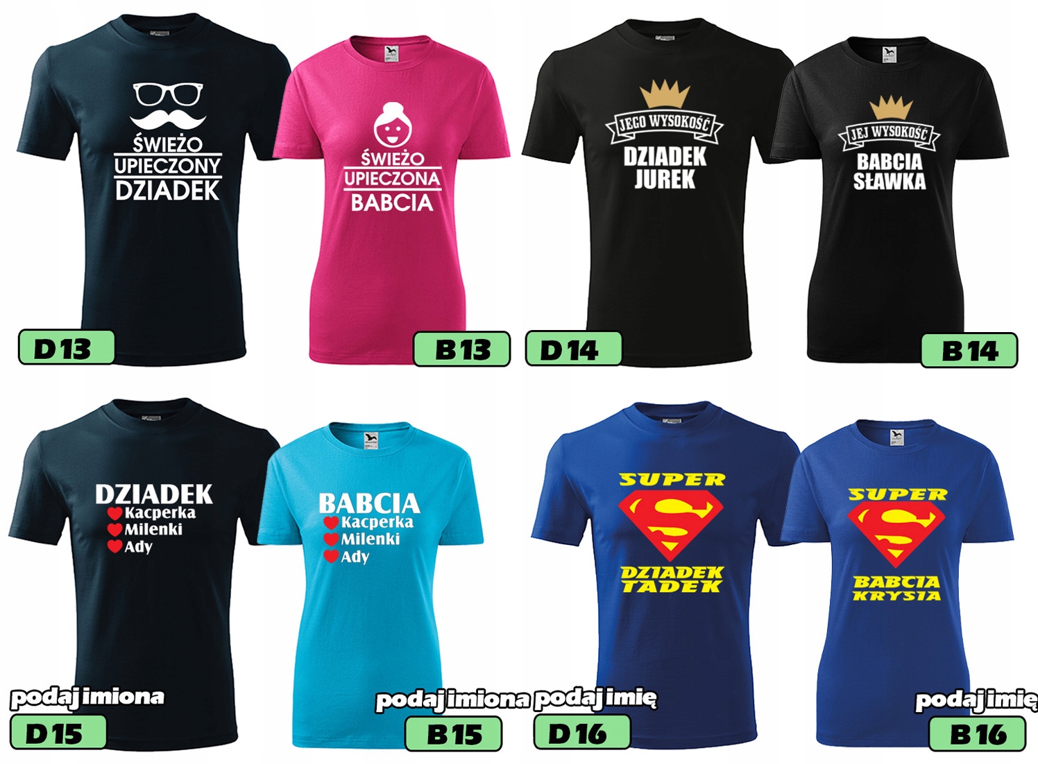 Koszulka SUPER prezent dla DZIEŃ DZIADKA BABCI XL Kolor wielokolorowy