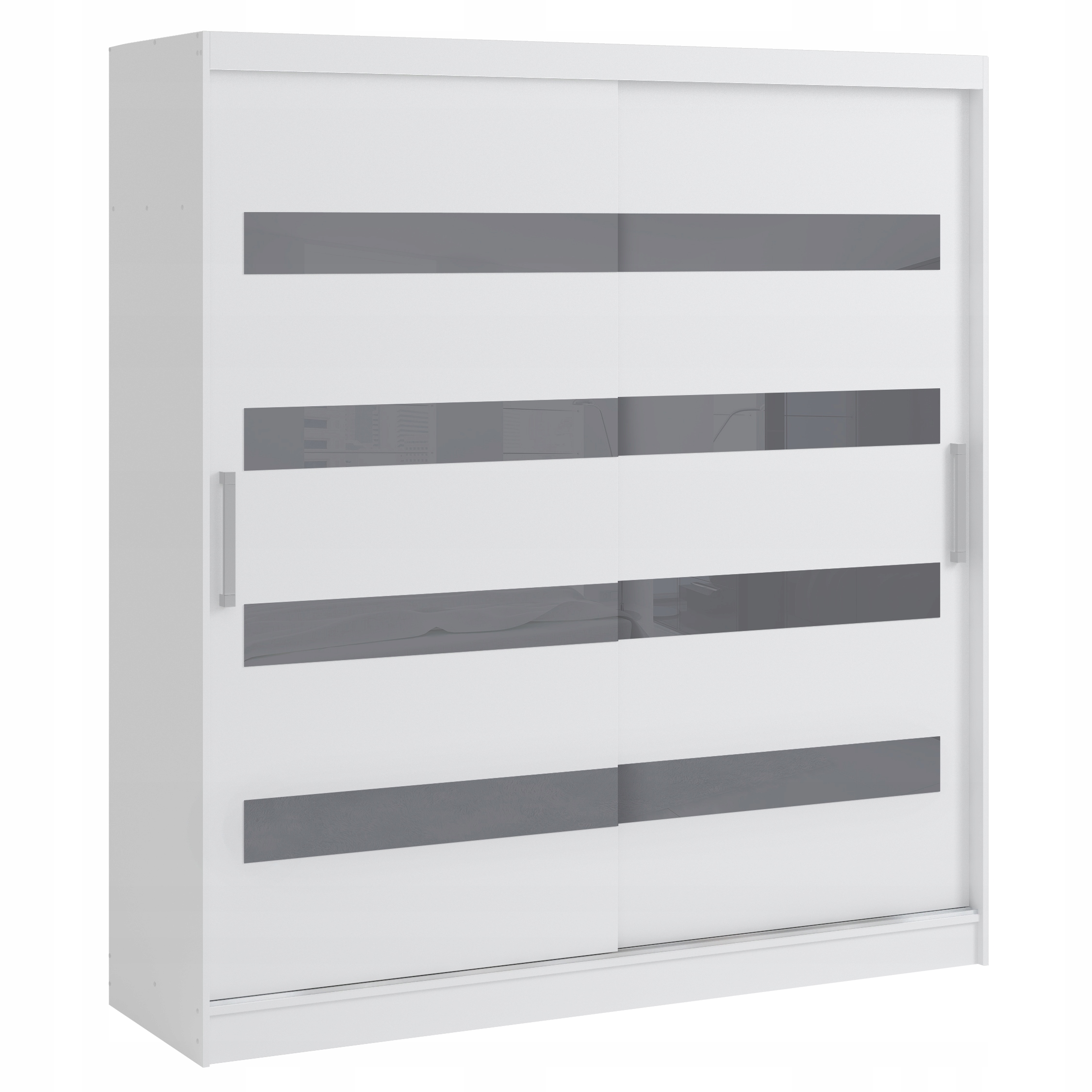 Szafa przesuwna FOSTER 200 biała SZKŁO 12 kolorów