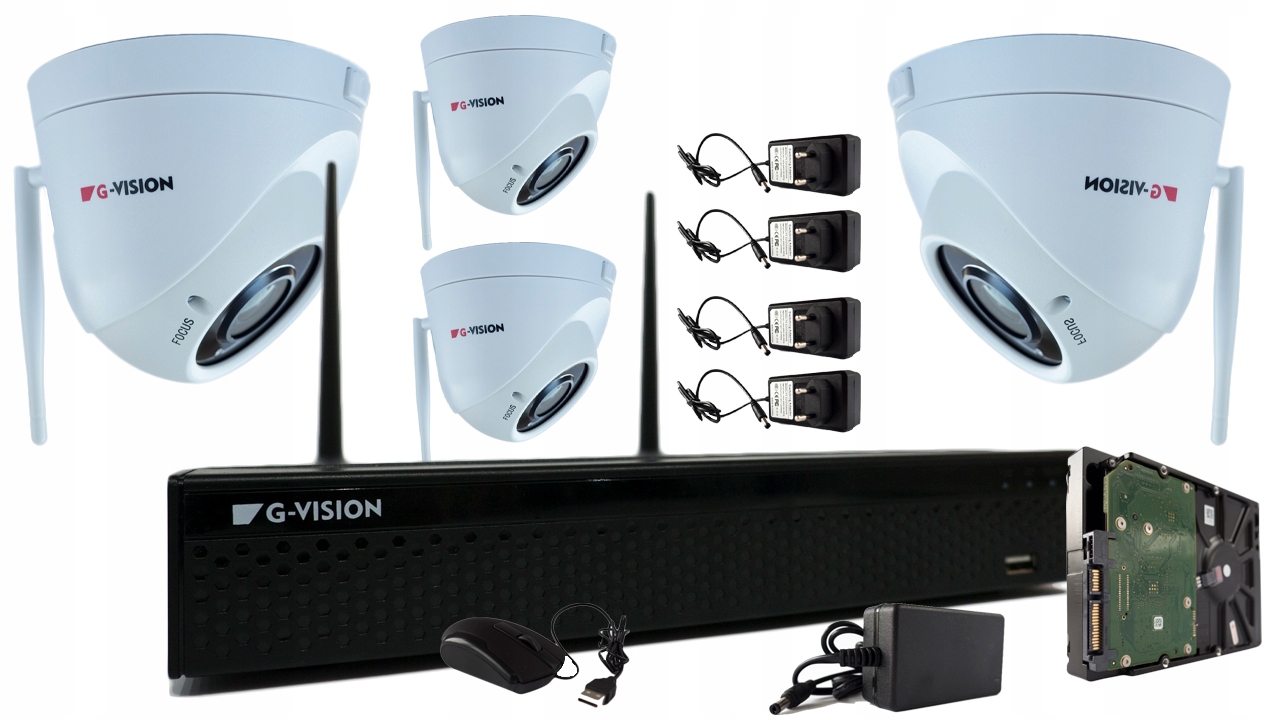 Sada pro monitorování WiFi 4 kamery 5Mpx Fhd IR30m