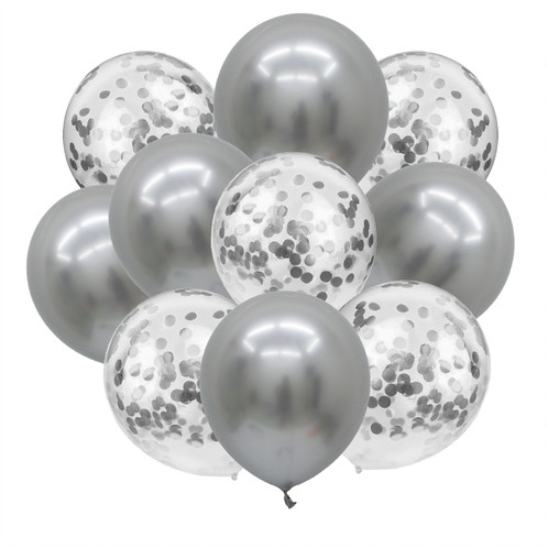

Balony z konfetti srebrne na Hel Ślub Wesele Party