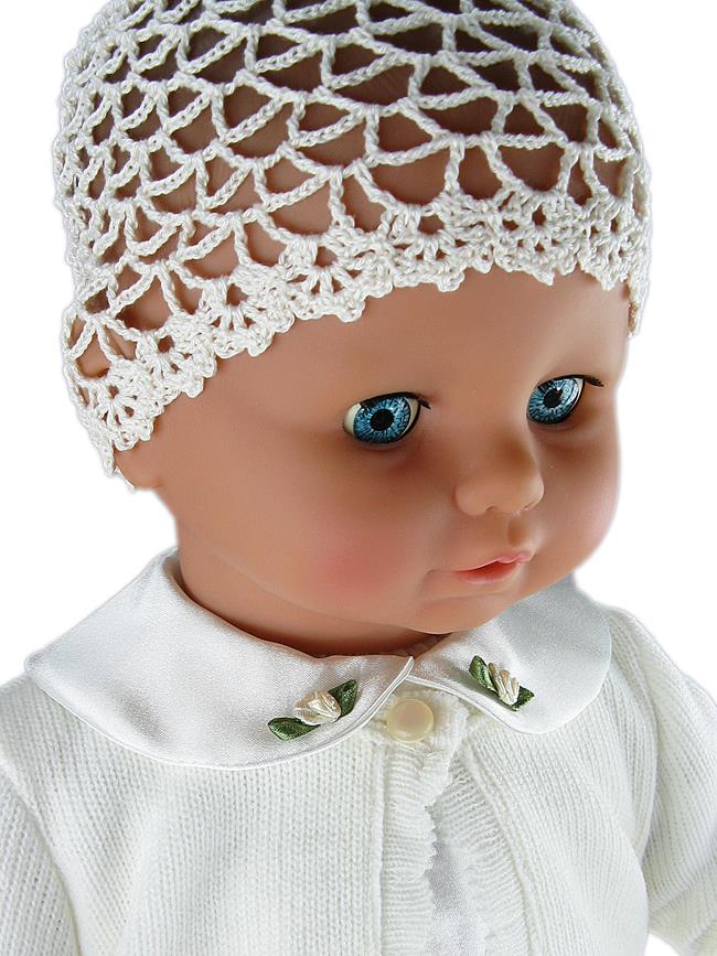 Czapeczka do chrztu dziergana dla dziewczynki Marka Inna marka