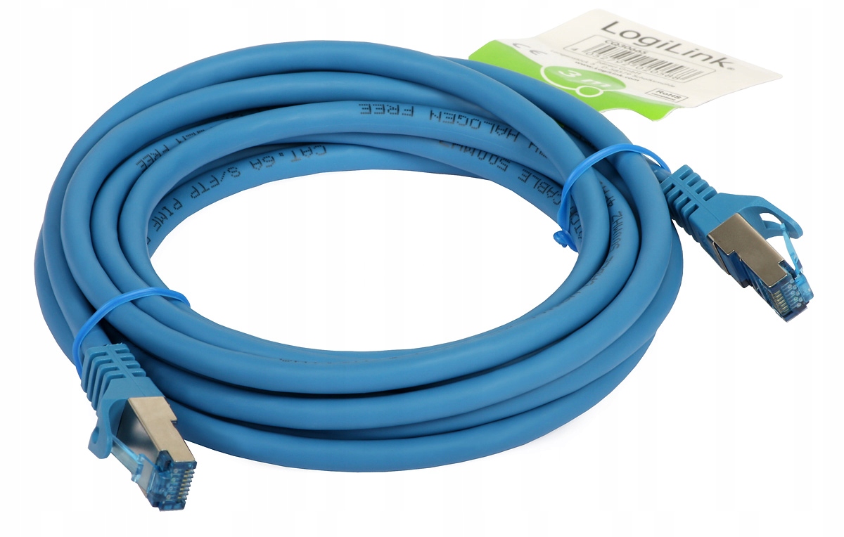 

Patchcord Lan S/ftp 3m kat. 6A RJ45 niebieski