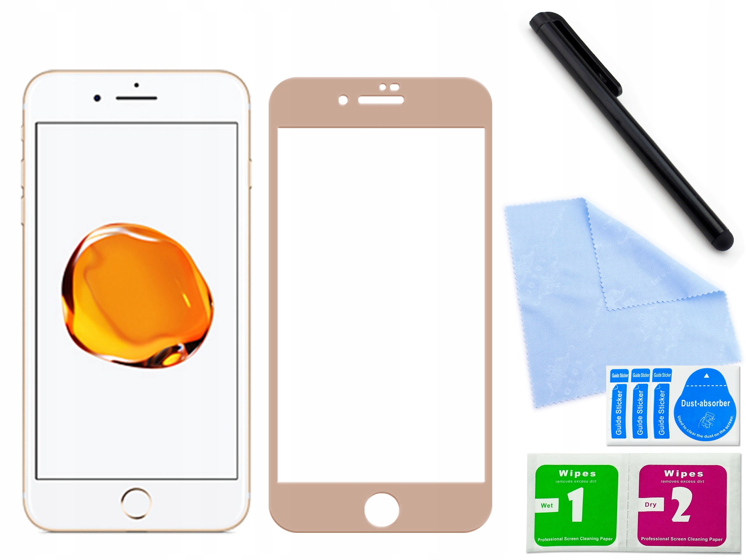 

Szkło hartowane 3D do Apple iphone 7 Złoty