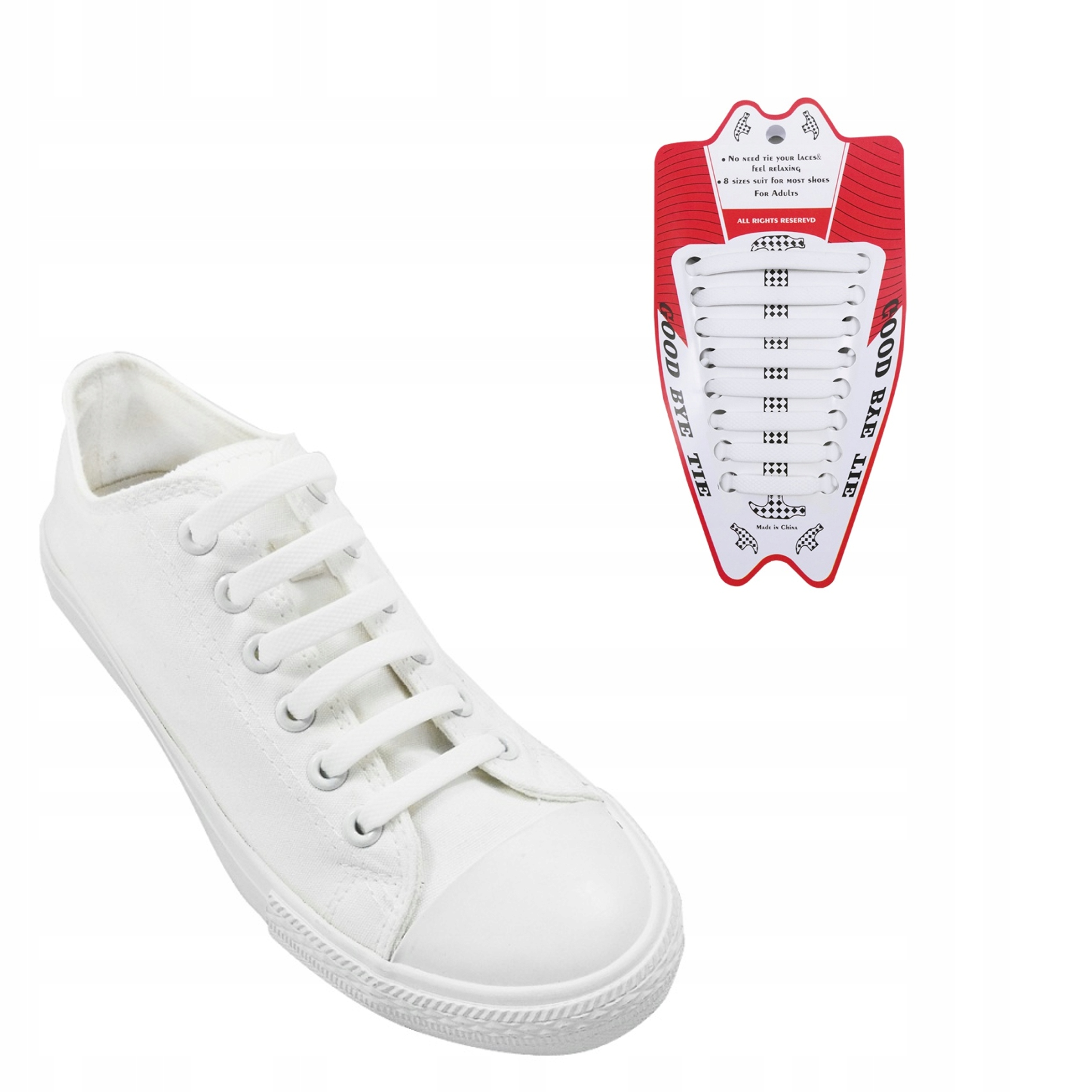 

Sznurowadła Silikonowe Bez Wiązania Sznurówki Biał