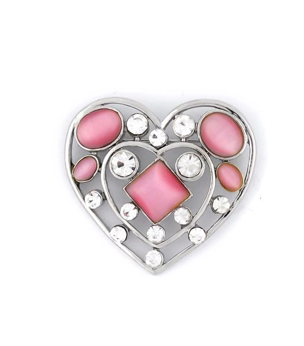 BROSZKA SERCE PĄSOWE Z CYRKONIAMI Marka Allmaro