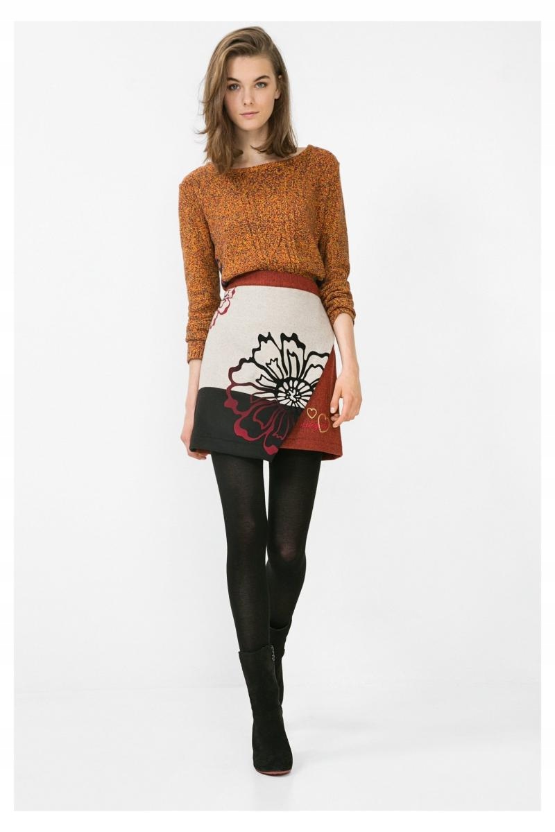 

Desigual ciepła spódnica mini 38% wełna 34/XS