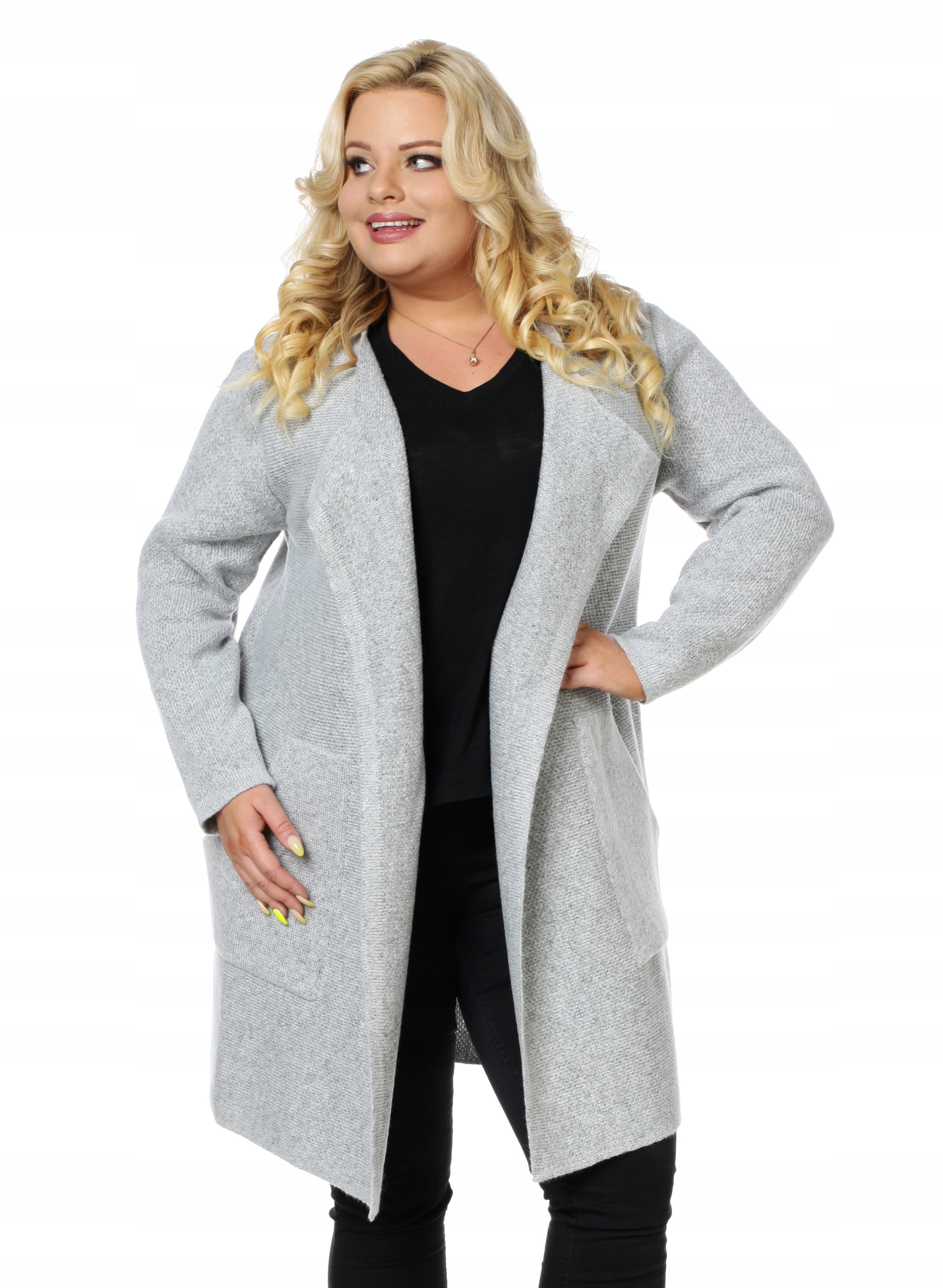 

Kardigan z eleganckimi kieszeniami r.XL