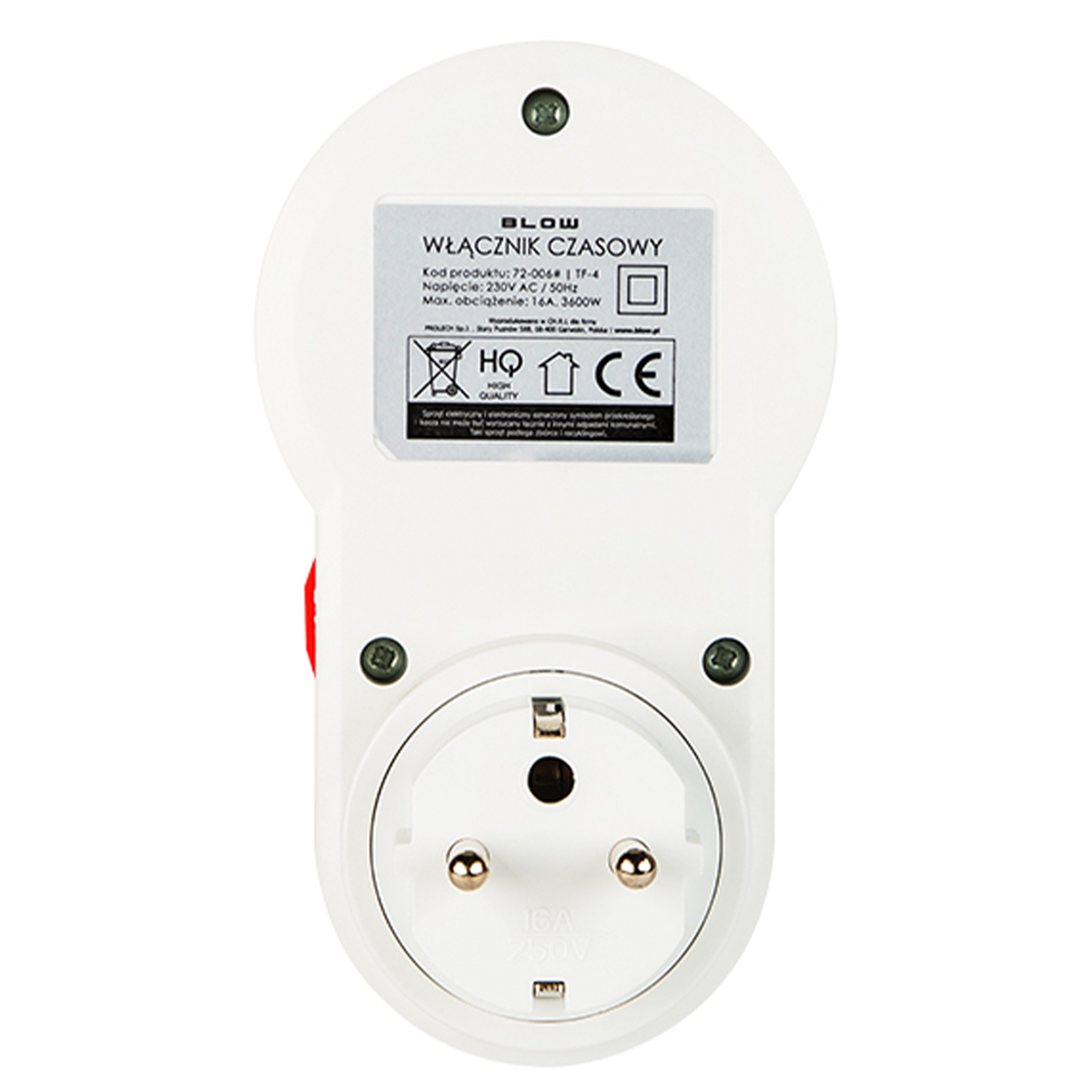 PROGRAMATOR CZASOWY TIMER WŁĄCZNIK WYŁĄCZNIK CZASOMIERZ ANALOGOWY 24H Marka Blow