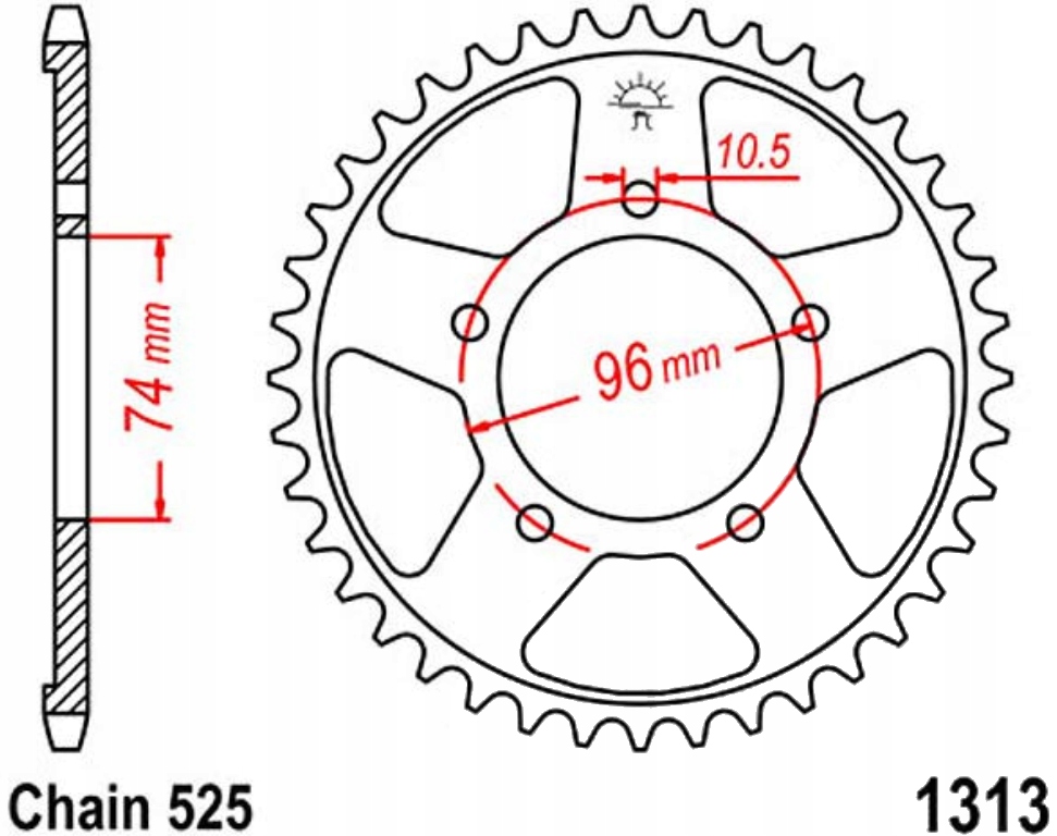 Zadní ozubené kolo Jt R1313 40 42Z Honda Cbr 400 Rr 88