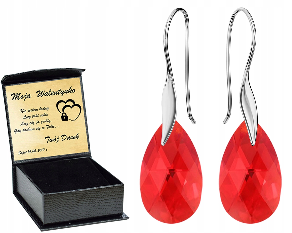 

Srebrne Kolczyki Almond Style Hook Swarovski Grawe