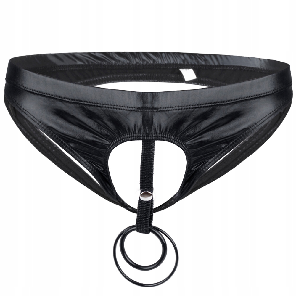 B66 Latexowe Jockstrapy z 2 ringami BDSM - L