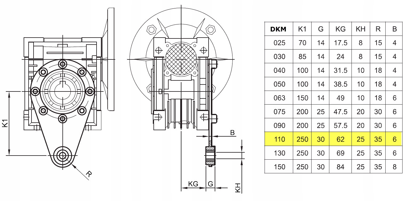 Motoreduktor Silnik 4,0kW 400V Przekładnia DKM 110 Moc znamionowa 4000 W