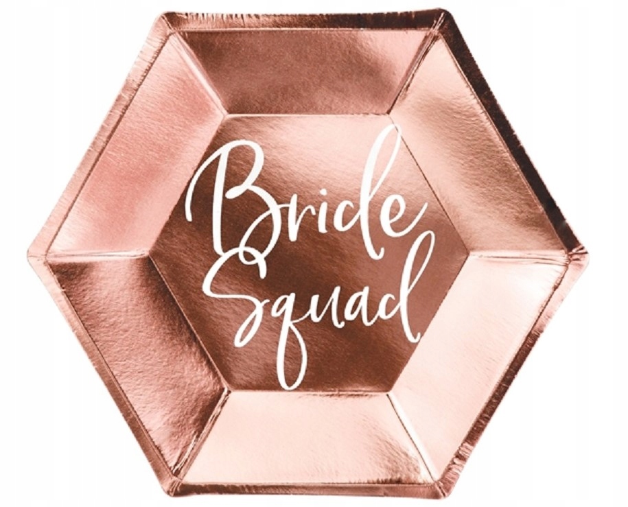 

Talerzyki Bride squad, różowe złoto, 23cm 6szt