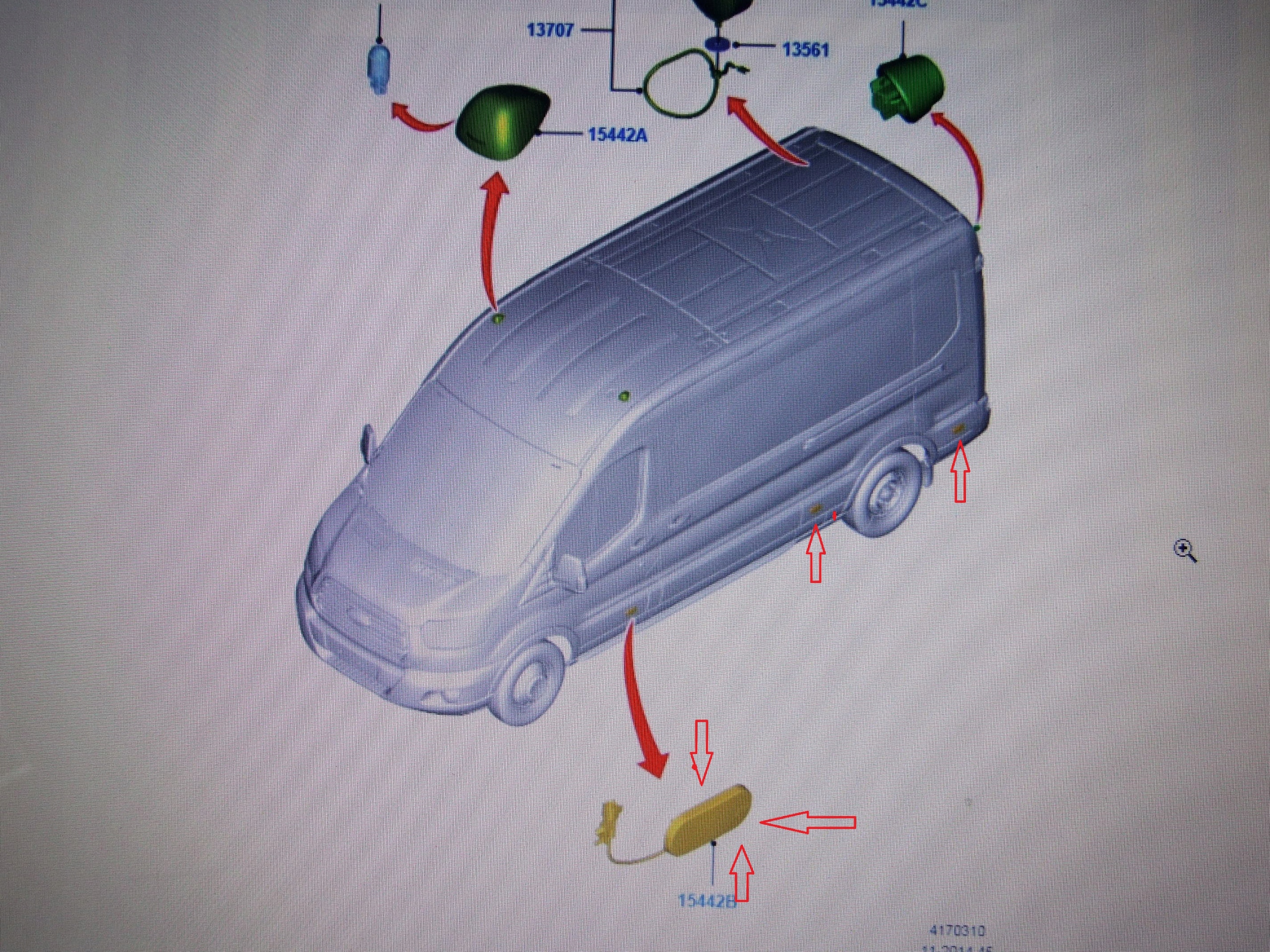 OBRYSOWKA LAMPKA LAMPA OBRYSOWA FORD TRANSIT MK8 Installation side left front right front left side right side left rear rear right