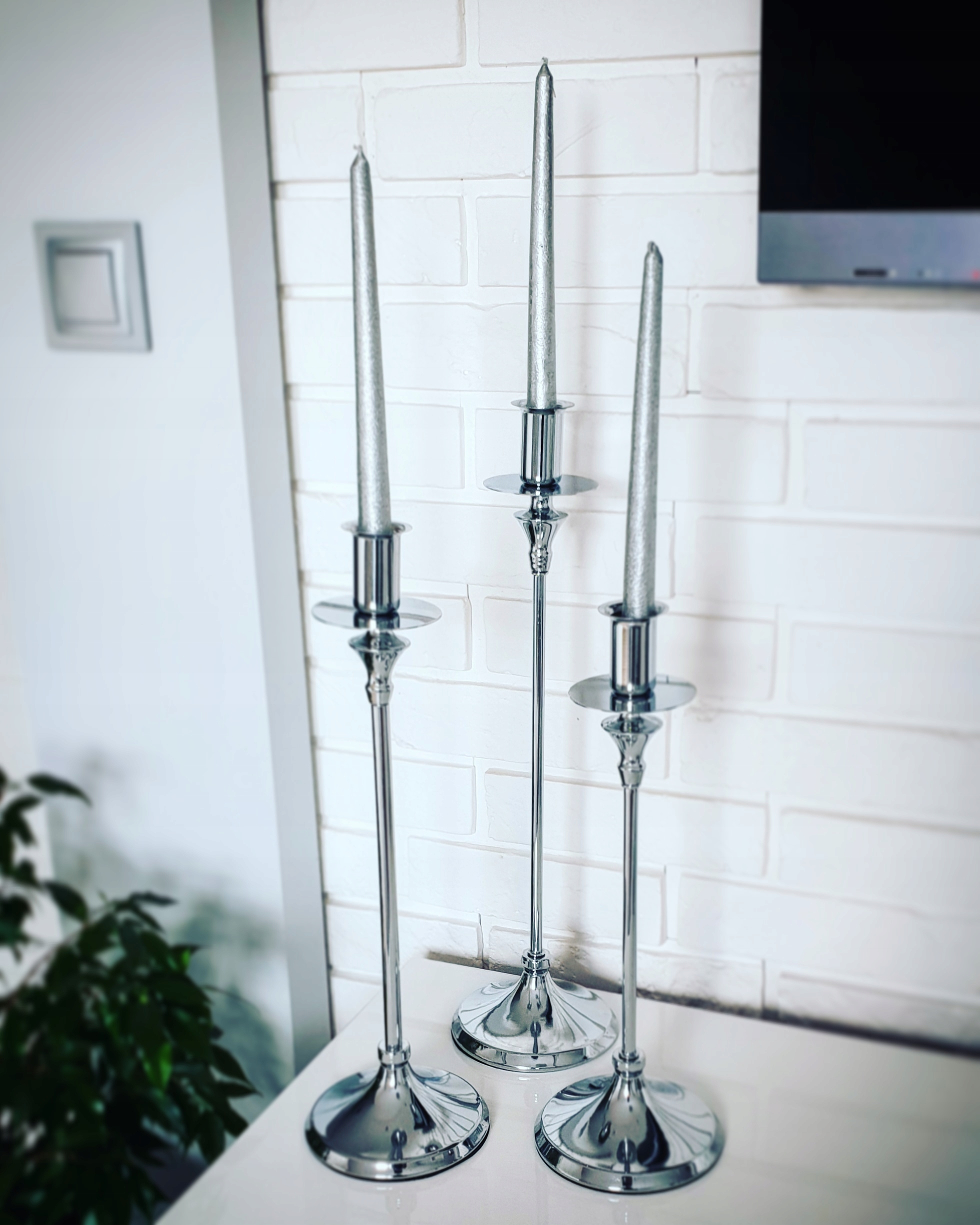 ŚWIECZNIKI ZESTAW 1-2-3 świecznik CHROM lampion Rodzaj zestaw