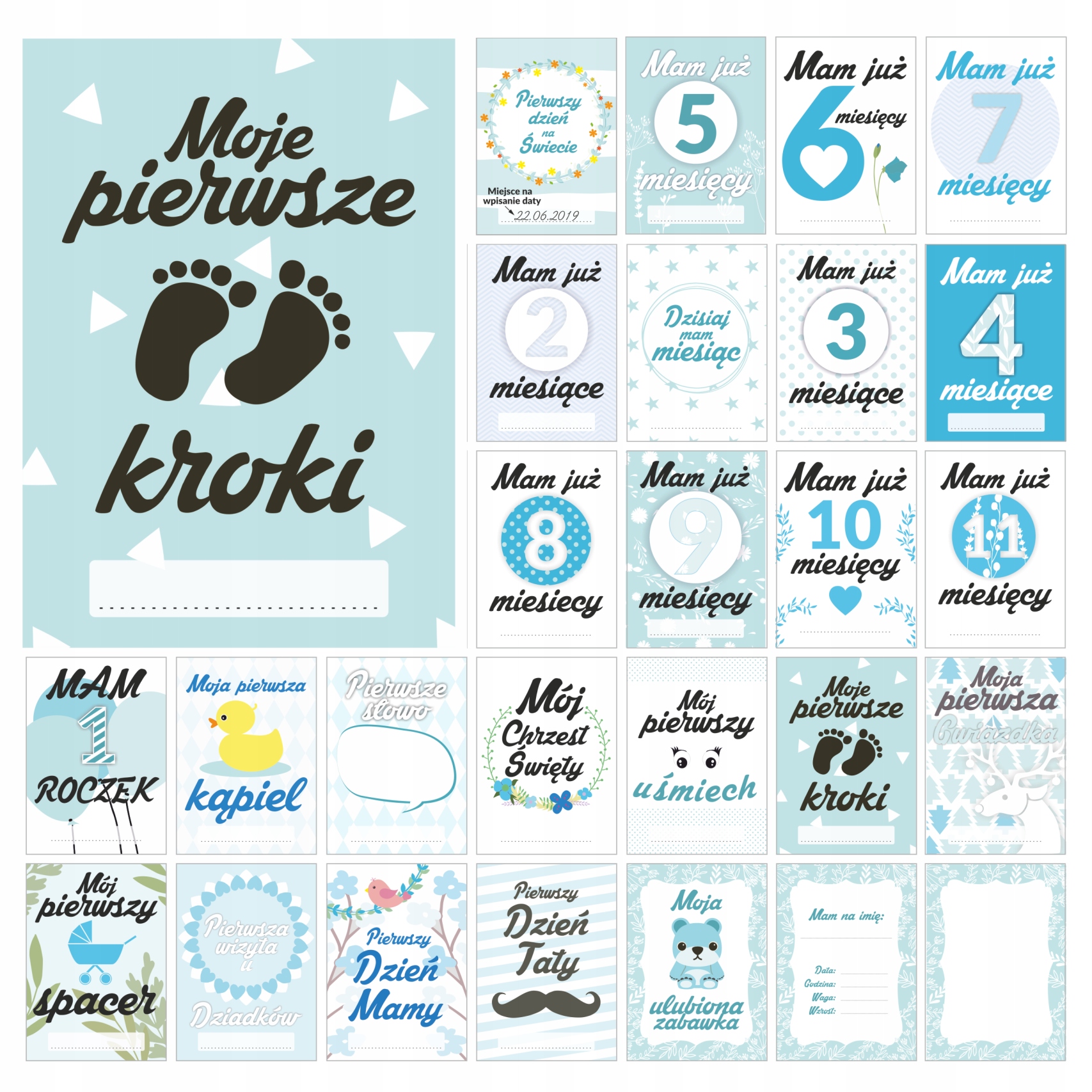 

Karty Do Zdjęć pierwszy rok życia 30 kart