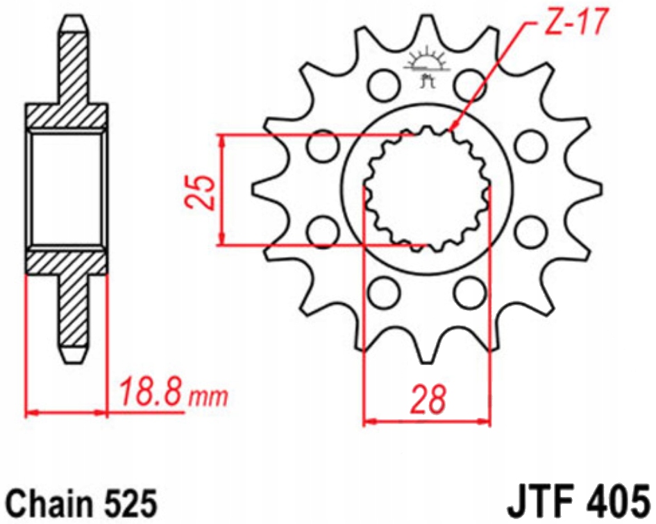 Přední ozubené kolo JTF405 19 20 Bmw F 800 800 R Abs
